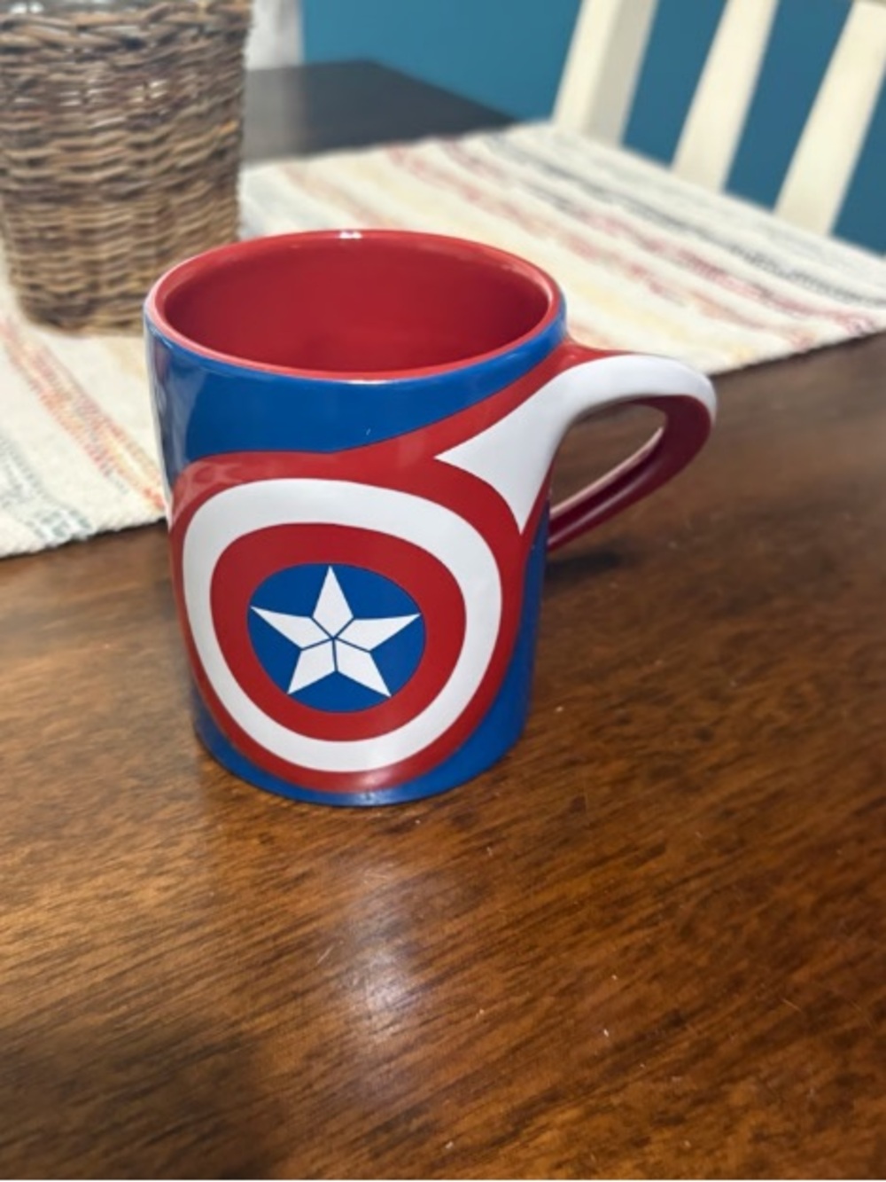 Red & Blue Star Shield Ceramic Coffee Mug